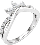 14K White 1/2 CTW Lab-Grown Diamond Contour Band