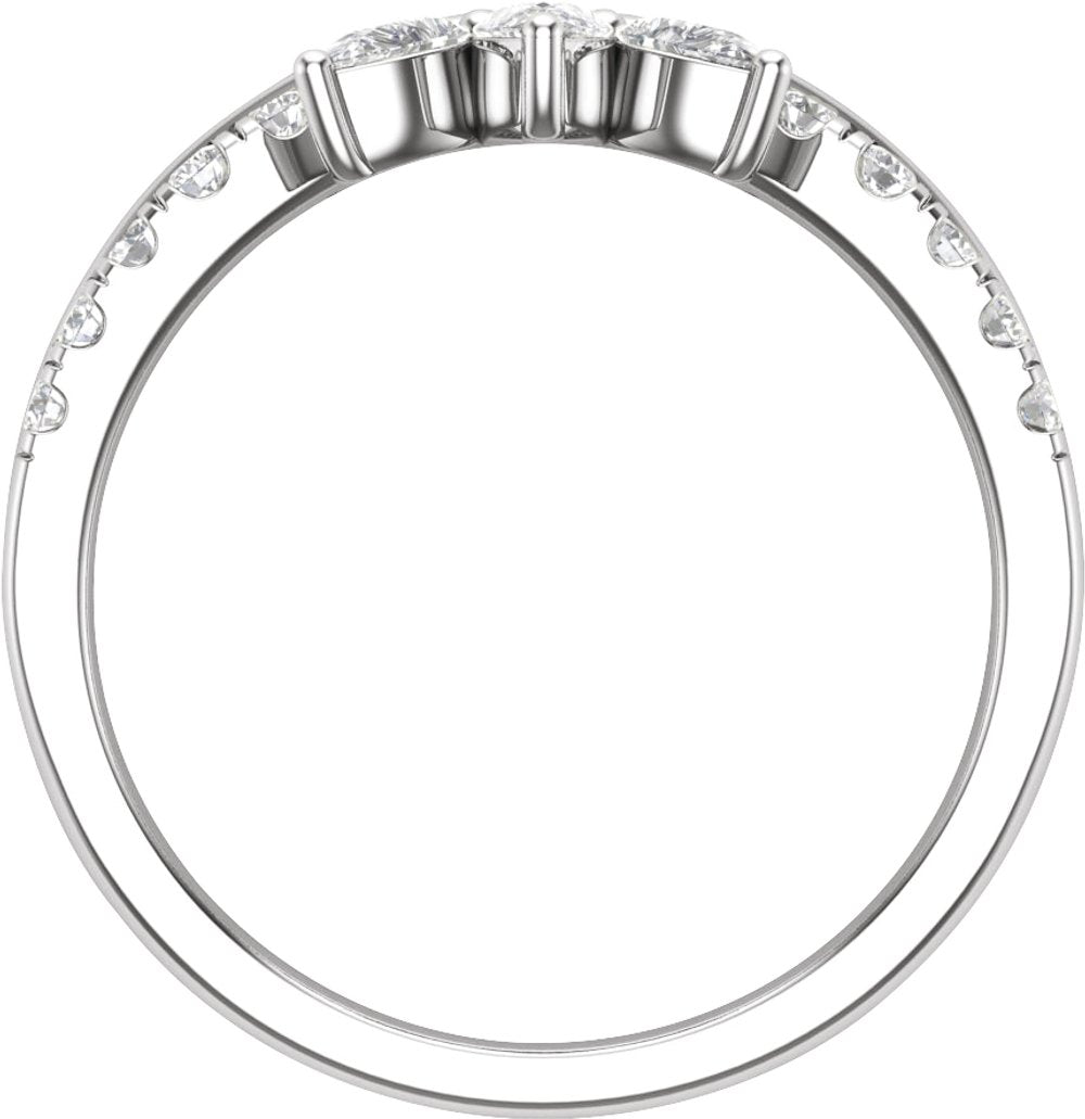14K White 1/2 CTW Lab-Grown Diamond Contour Band