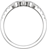 14K White 1/2 CTW Lab-Grown Diamond Contour Band
