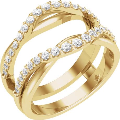 14K Yellow 1/2 CTW Natural Diamond Ring Guard