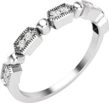 14K White Gold .08 CTW Natural Diamond Stackable Ring