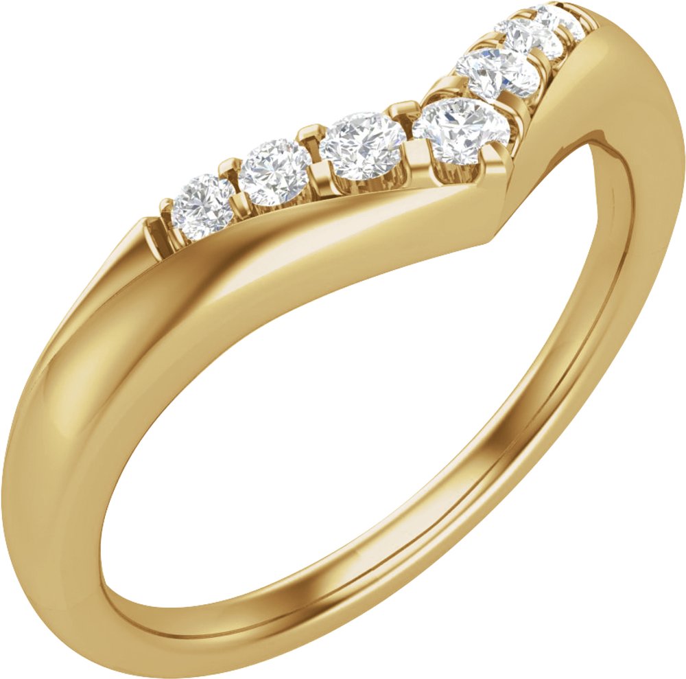 14K Yellow 1/6 CTW Natural Diamond Contour Band