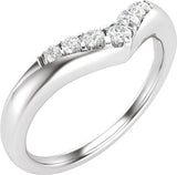 14K White 1/6 CTW Natural Diamond Contour Band