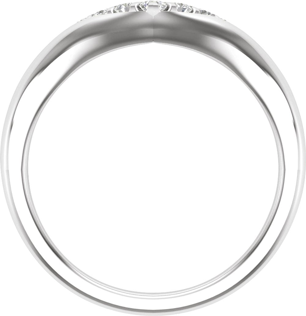 14K White 1/6 CTW Natural Diamond Contour Band