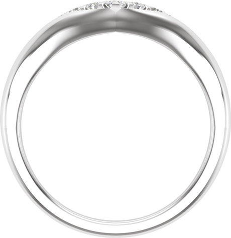 14K White 1/6 CTW Natural Diamond Contour Band