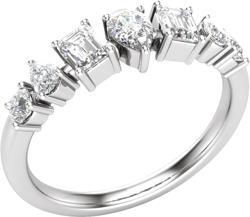 14K White 9/10 CTW Lab-Grown Diamond Anniversary Band