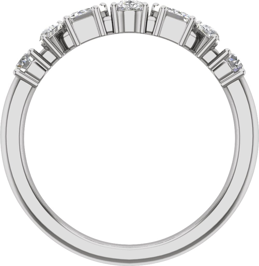 14K White 9/10 CTW Lab-Grown Diamond Anniversary Band