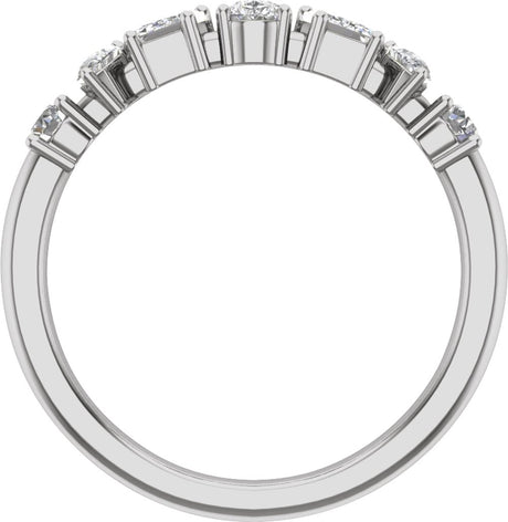 14K White 9/10 CTW Lab-Grown Diamond Anniversary Band