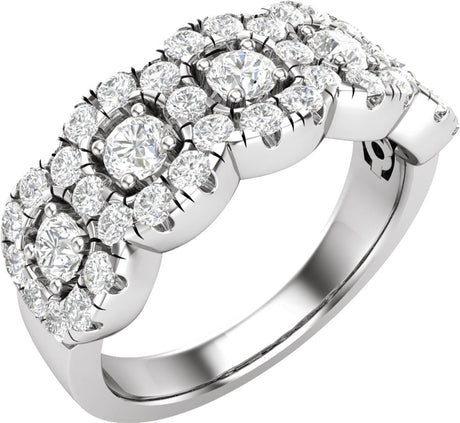 14K White 1 1/5 CTW Lab-Grown Diamond Anniversary Band