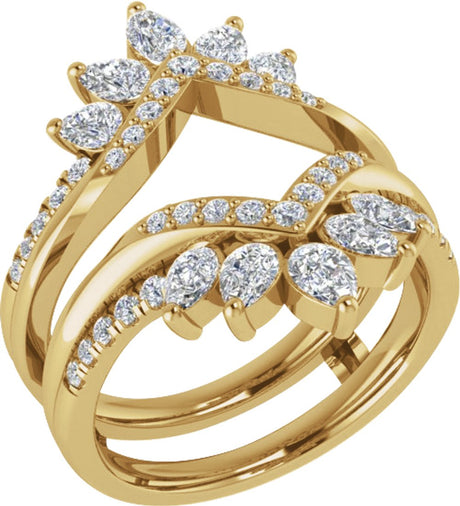 14K Yellow Gold 1 1/3 CTW Lab-Grown Diamond Ring Guard