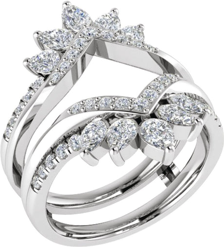 14K White Gold 1 1/3 CTW Lab-Grown Diamond Ring Guard