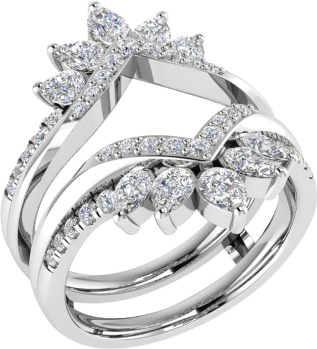 14K White Gold 1 1/3 CTW Lab-Grown Diamond Ring Guard
