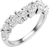 14K White 1 CTW Lab-Grown Diamond Contour Band