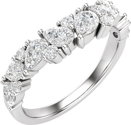 14K White 1 CTW Lab-Grown Diamond Contour Band