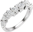 14K White 1 CTW Lab-Grown Diamond Contour Band