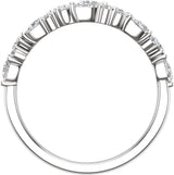 14K White 1 CTW Lab-Grown Diamond Contour Band