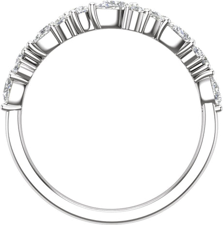 14K White 1 CTW Lab-Grown Diamond Contour Band