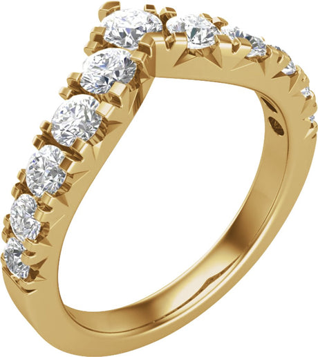 14K Yellow 1 CTW Lab-Grown Diamond Contour Band