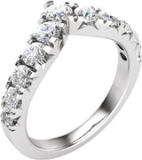 14K White 1 CTW Lab-Grown Diamond Contour Band