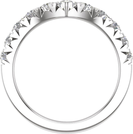 14K White 1 CTW Lab-Grown Diamond Contour Band