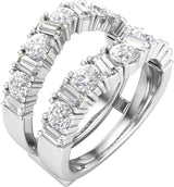 14K White 2 CTW Lab-Grown Diamond Ring Guard