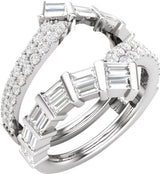 14K White Gold 1 1/4 Lab-Grown Diamond Ring Guard