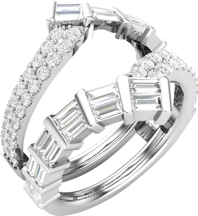 14K White Gold 1 1/4 Lab-Grown Diamond Ring Guard