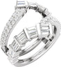 14K White Gold 1 1/4 Lab-Grown Diamond Ring Guard