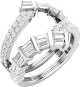 14K White 1 1/4 Lab-Grown Diamond Ring Guard