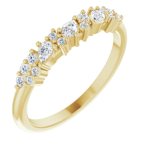 14K Yellow 1/4 CTW Natural Diamond Anniversary Band