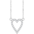 14K White Gold 1/6 CTW Natural Diamond Heart 18" Necklace