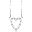 14K White 1/6 CTW Natural Diamond Heart 18" Necklace