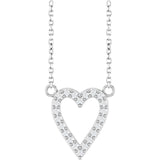 14K White 1/6 CTW Natural Diamond Heart 18" Necklace