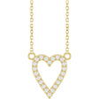 14K Yellow 1/6 CTW Natural Diamond Heart 18" Necklace