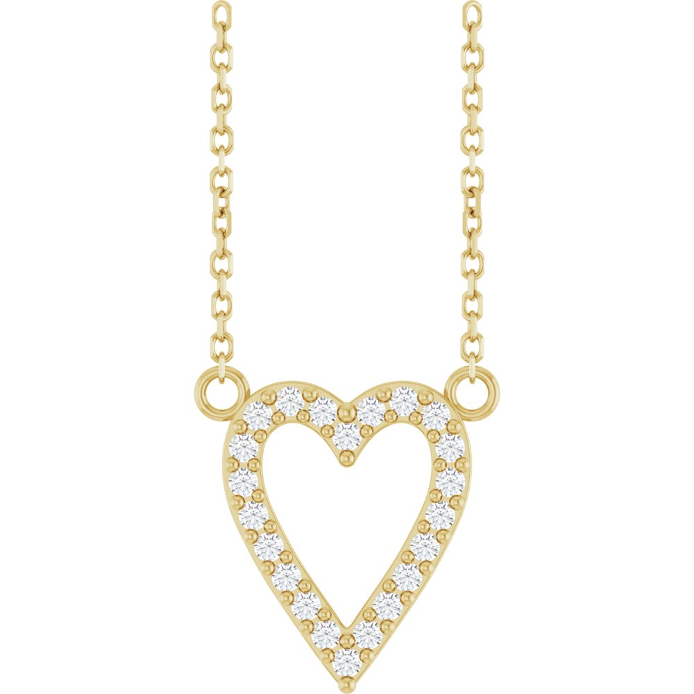 14K Yellow 1/6 CTW Natural Diamond Heart 18" Necklace