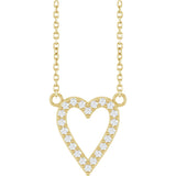 14K Yellow 1/6 CTW Natural Diamond Heart 18" Necklace