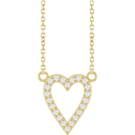 14K Yellow 1/6 CTW Natural Diamond Heart 18" Necklace