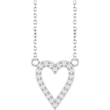 Sterling Silver 1/6 CTW Natural Diamond Heart 18" Necklace
