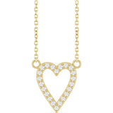14K Yellow Gold 1/6 CTW Natural Diamond Heart 18" Necklace