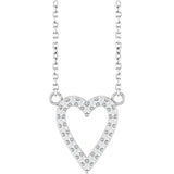 Sterling Silver 1/6 CTW Natural Diamond Heart 18" Necklace