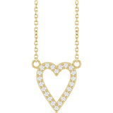 14K Yellow Gold 1/6 CTW Natural Diamond Heart 18" Necklace