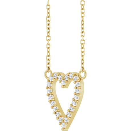 14K Yellow 1/6 CTW Natural Diamond Heart 18" Necklace