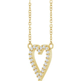 14K Yellow Gold 1/6 CTW Natural Diamond Heart 18" Necklace