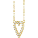 14K Yellow Gold 1/6 CTW Natural Diamond Heart 18" Necklace
