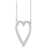 14K White 1/4 CTW Natural Diamond Heart 18" Necklace