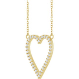 14K Yellow 1/4 CTW Natural Diamond Heart 18" Necklace