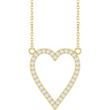 14K Yellow 1/4 CTW Natural Diamond Heart 18" Necklace