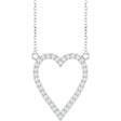 14K White 1/4 CTW Natural Diamond Heart 18" Necklace