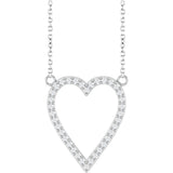 14K White 1/4 CTW Natural Diamond Heart 18" Necklace