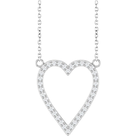 14K White 1/4 CTW Natural Diamond Heart 18" Necklace